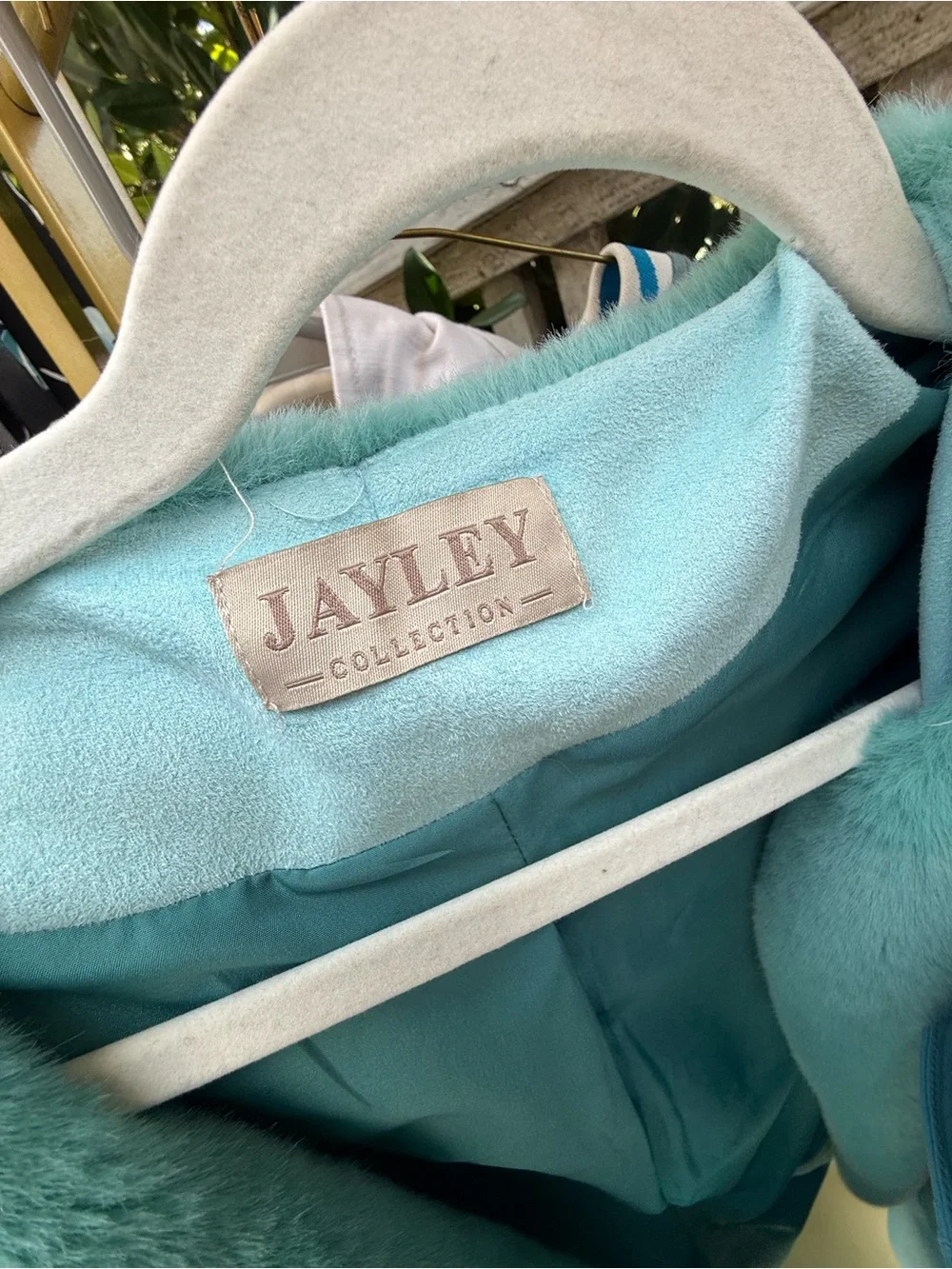 Kayley Plush Aqua Faux-Fur Coat - Picture 5 of 6
